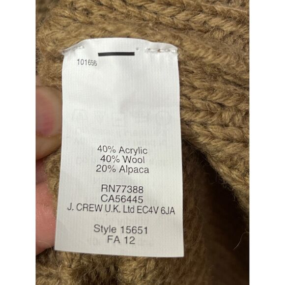 J CREW Sweater Womens XS tan v-neck long line wool/alpaca blend knit Neutral - Picture 4 of 6